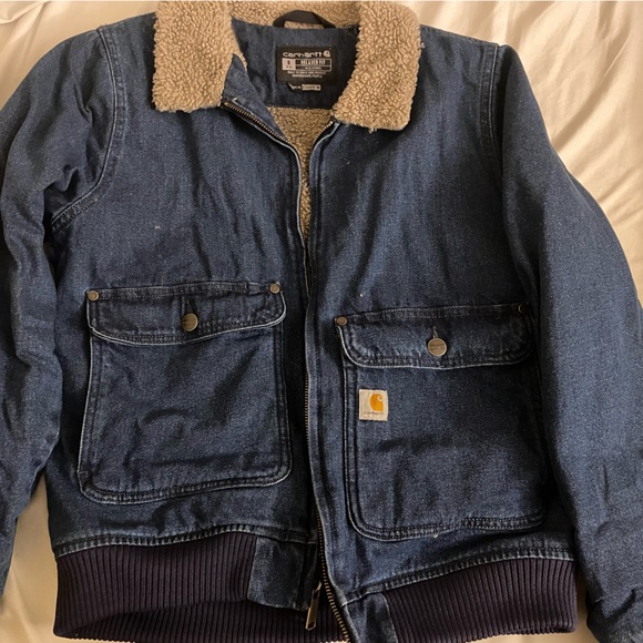 Carhartt Jackets & Blazers - Carhartt Sherpa Lined Denim Jacket - Women’s Size Small